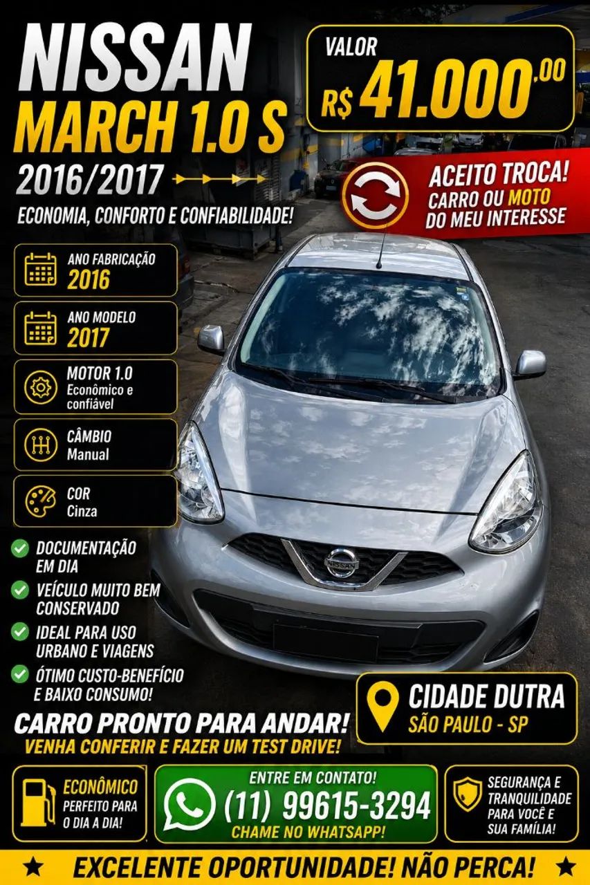 Nissan March MARCH S 1.0 12V Flex 5p 2017