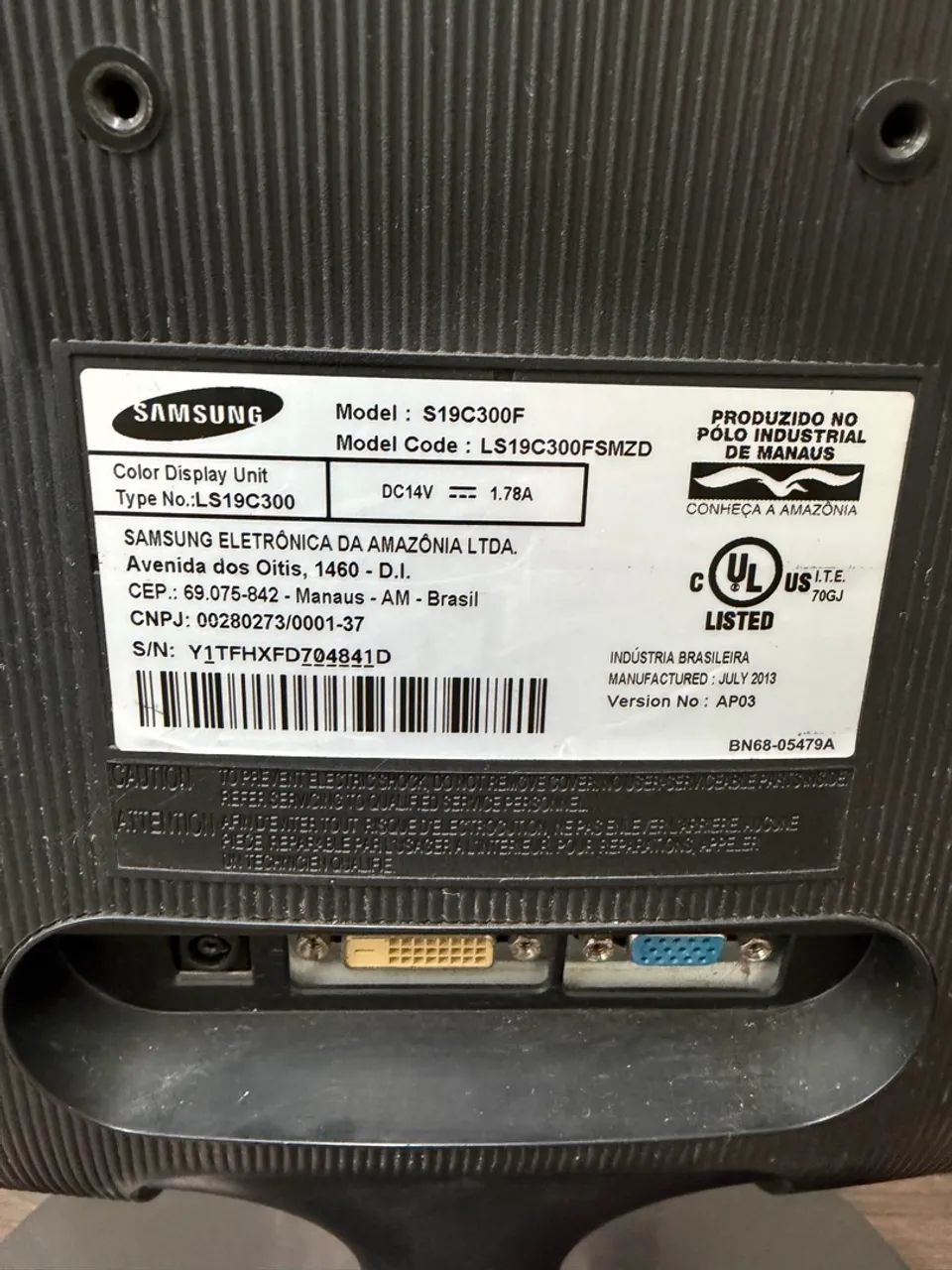 Monitor Samsung LED 18,5? S19C300F VGA e DVI ? não testado - Foto 4