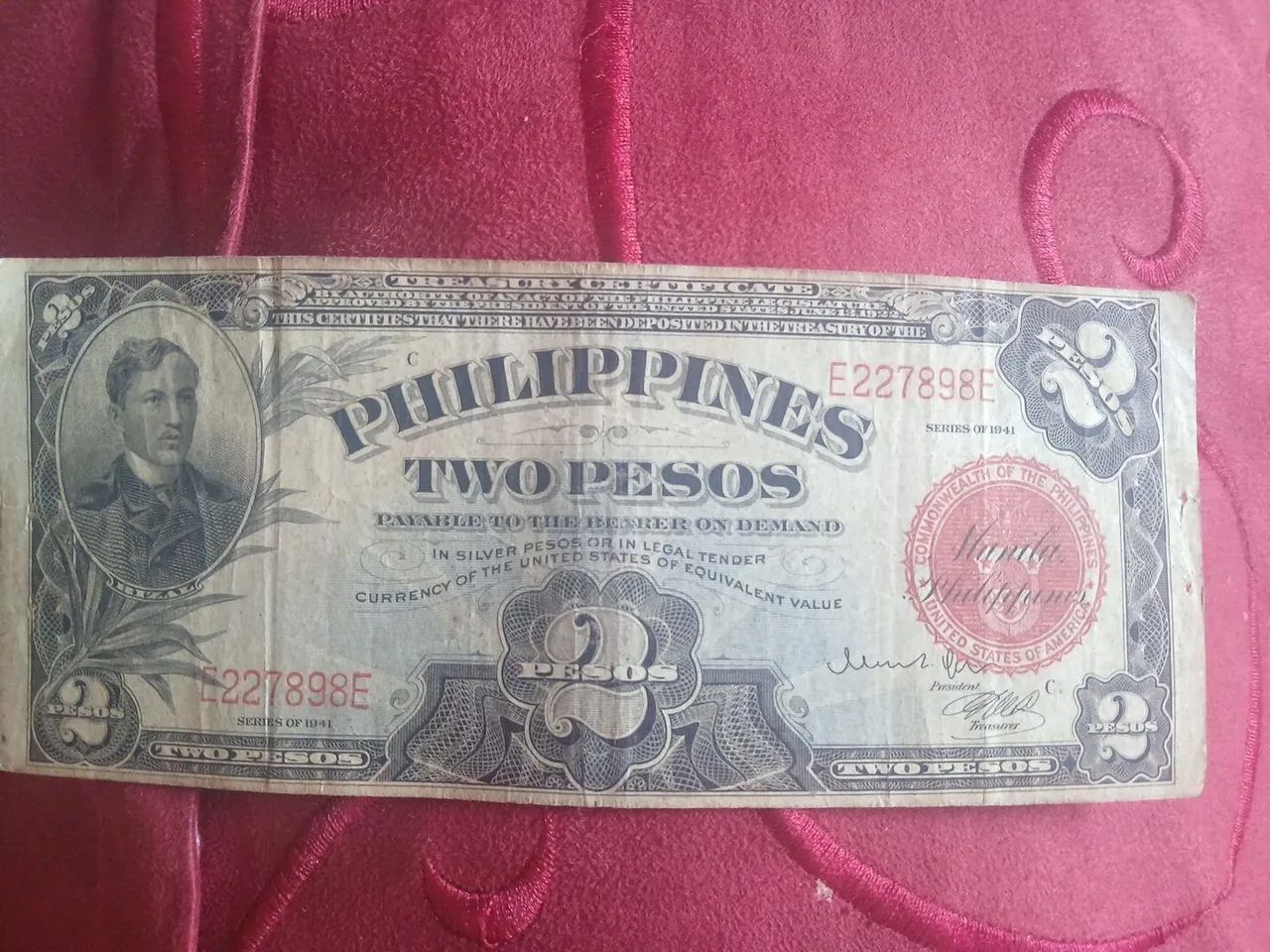 Cédula antiga das Filipinas(2 pesos)