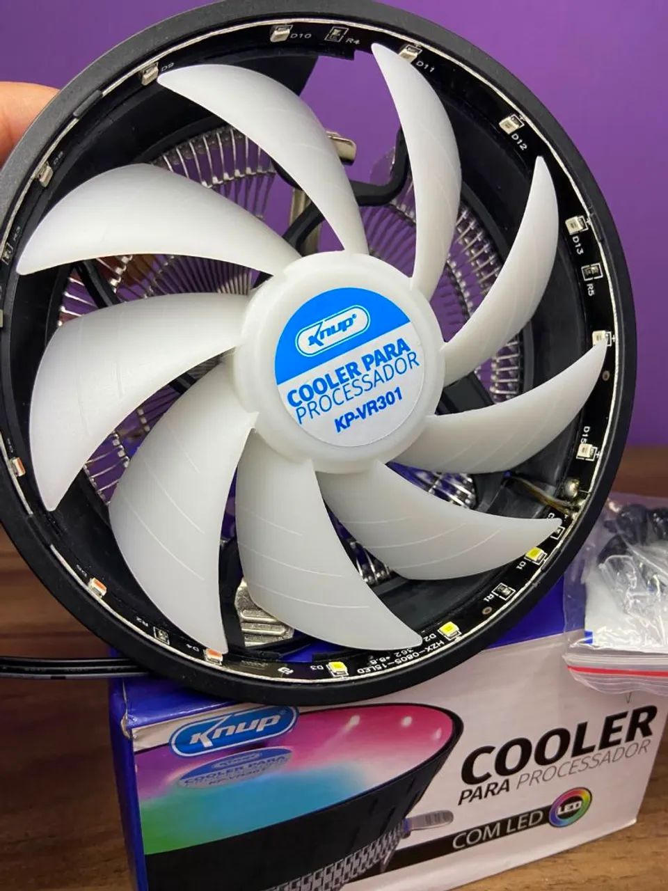 COOLER PARA PROCESSADOR COM LED RGB KNUP KP-VR301 - Foto 3