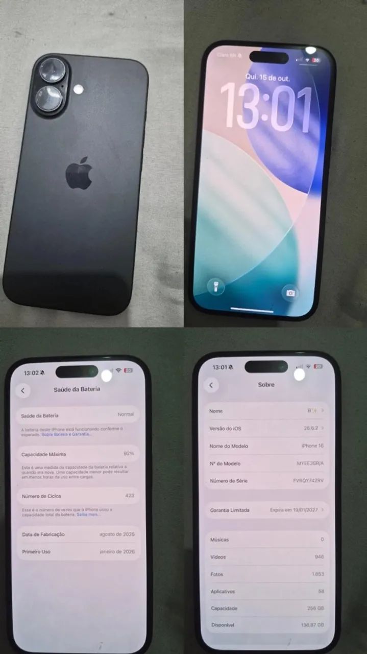 iPhone 16-256 preto