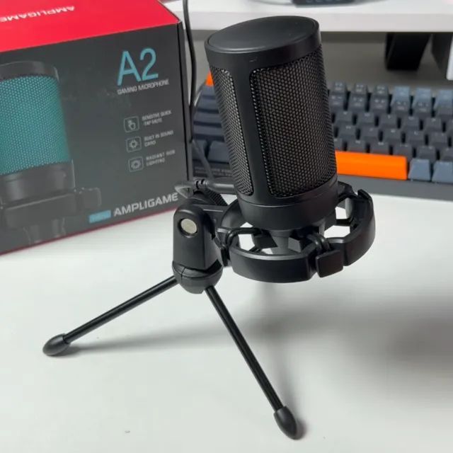 Microfone Usb Fifine A2 Rgb Condensador C/ Tripé - Preto - Foto 4