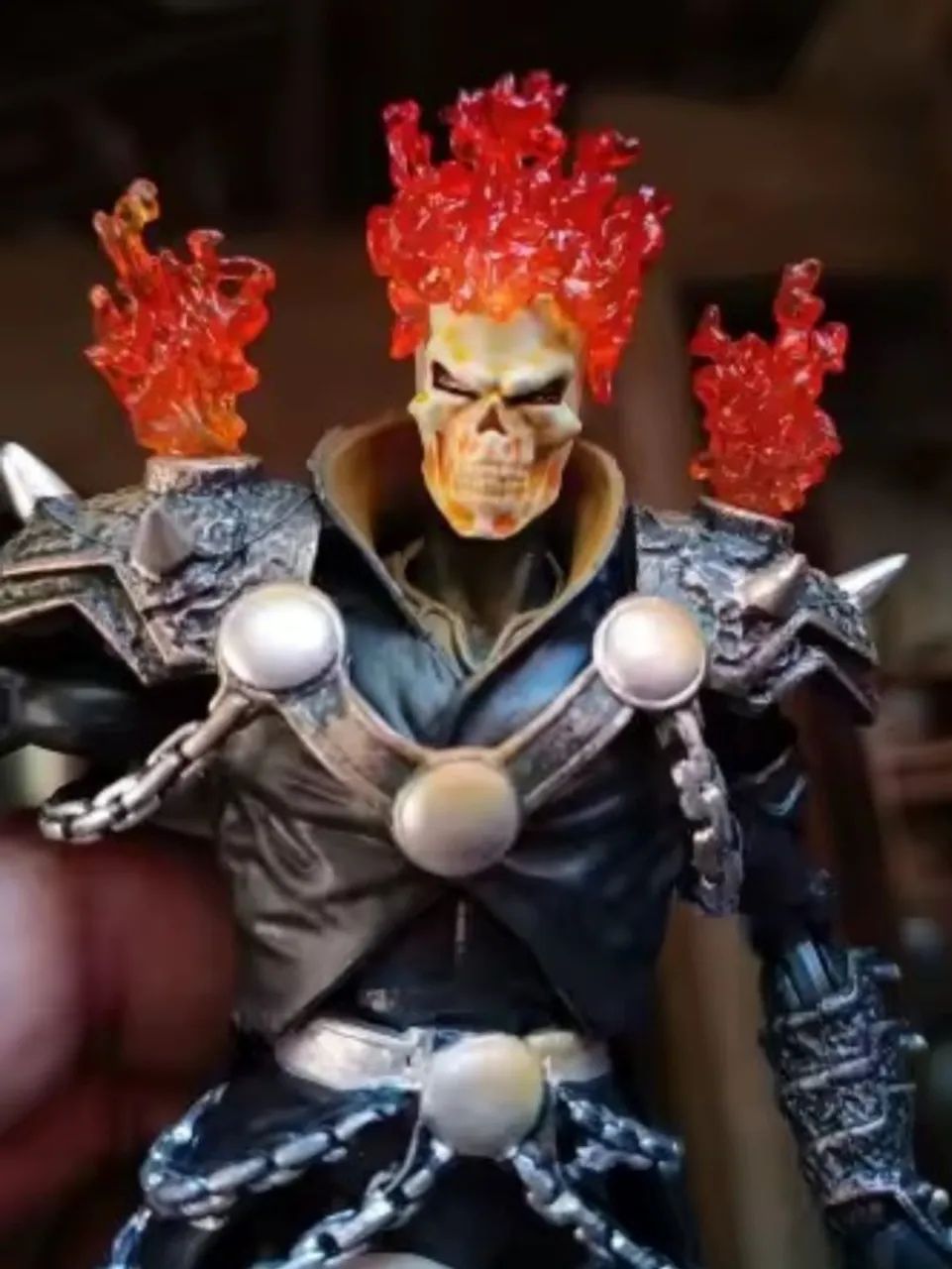 Boneco motoqueiro fantasma action figure marvel ghostrider terror - Foto 2