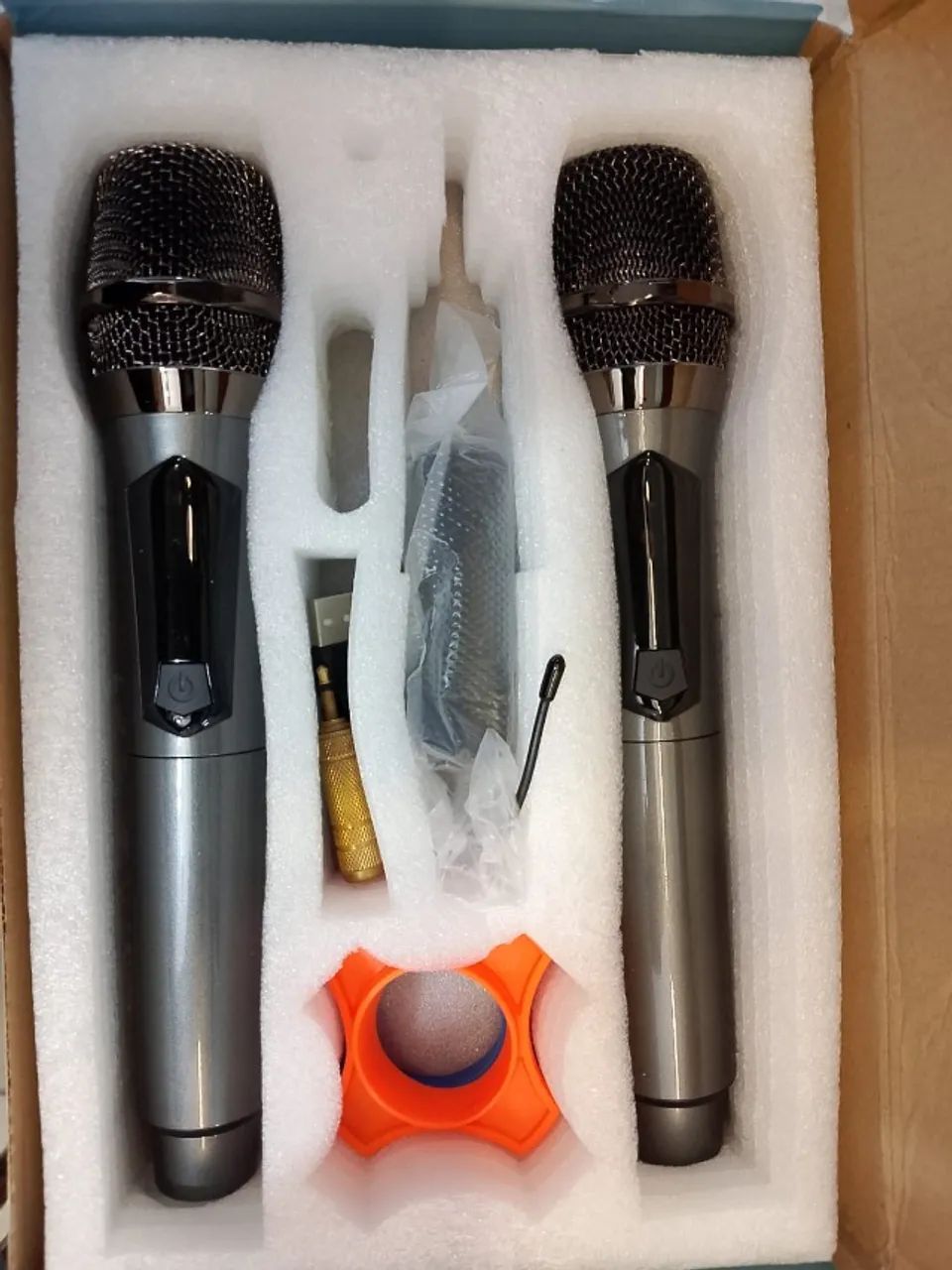  Kit 2 Microfones Sem Fio + Receptor Wireless - Foto 3