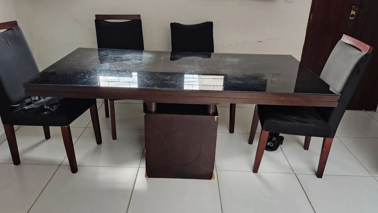 Mesa retangular 6 cadeiras com vidro - Foto 3