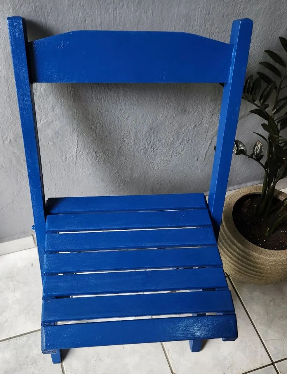 Cadeira Dobravel Azul Royal - Foto 2