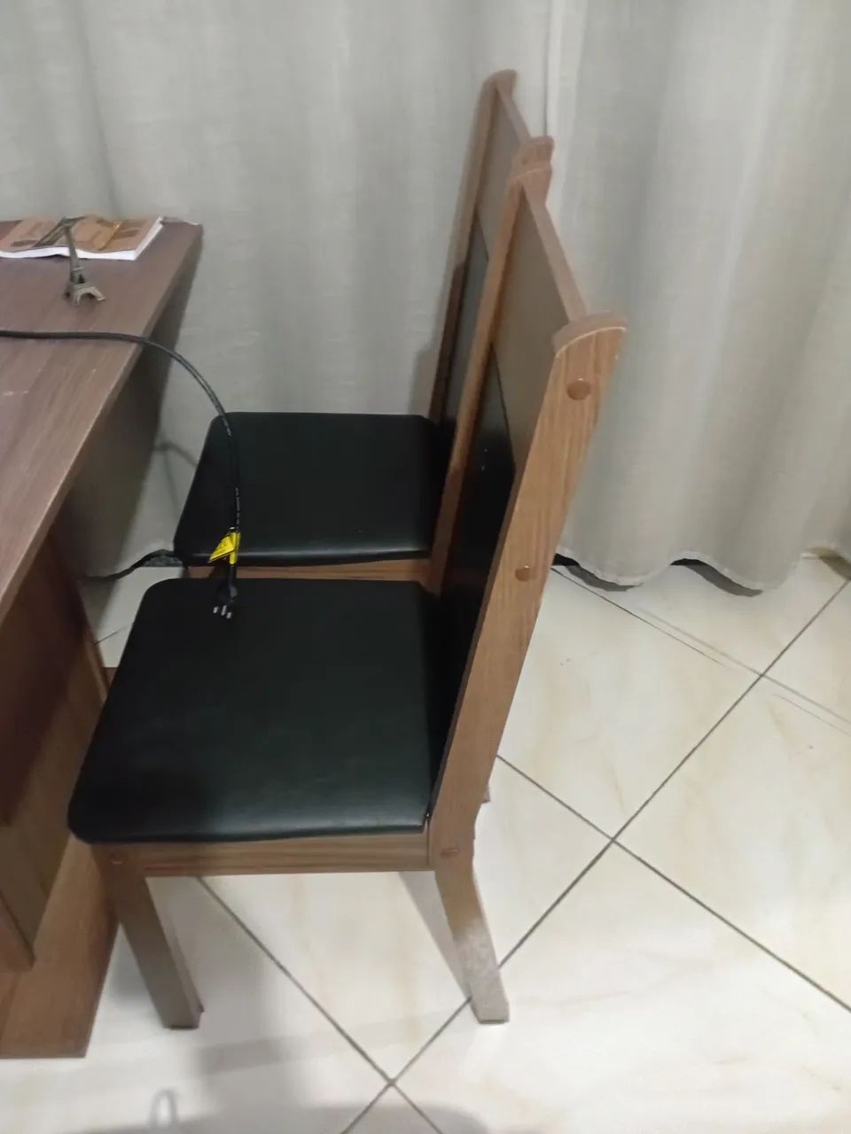Mesa de jantar madeira completa luxo com cadeiras