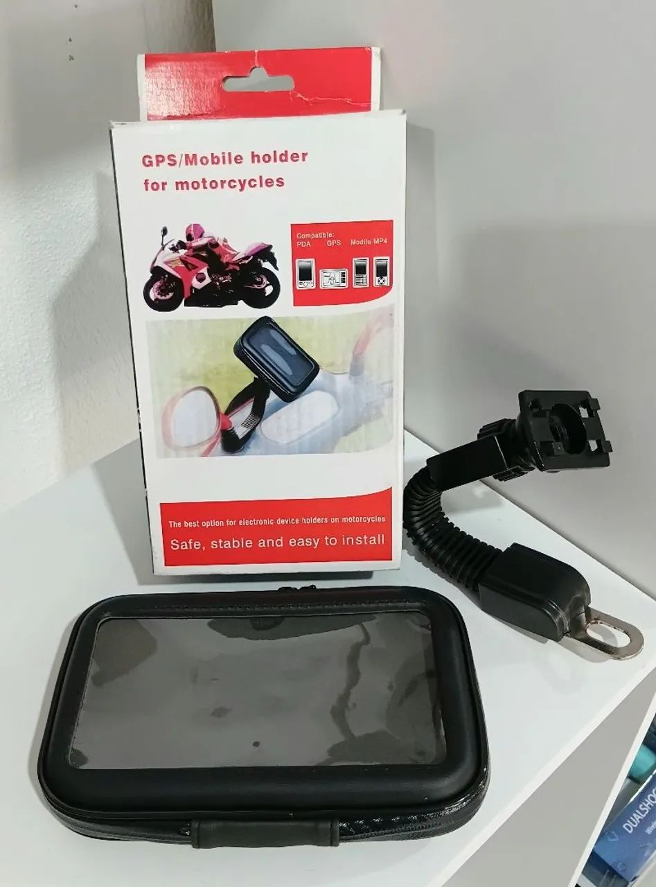 Suporte de Celular para moto com capa. Novo