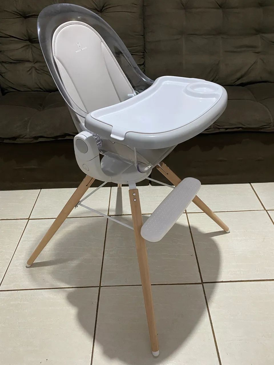 Cadeira de Alimentação 360° 3 em 1 Marcus & Marcus Lisa Cinza.  