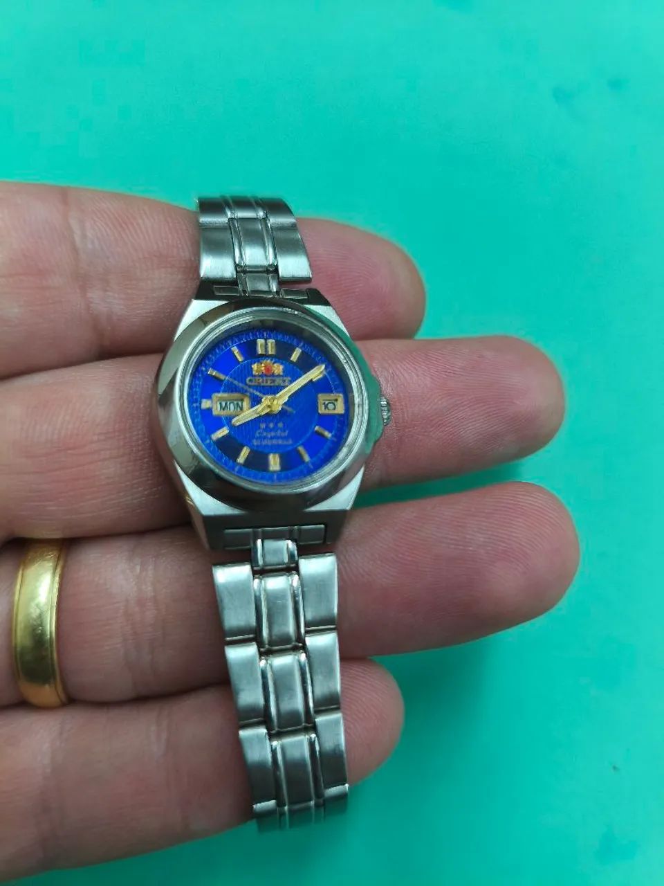 Relógio Orient Feminino Automático mostrador Azul