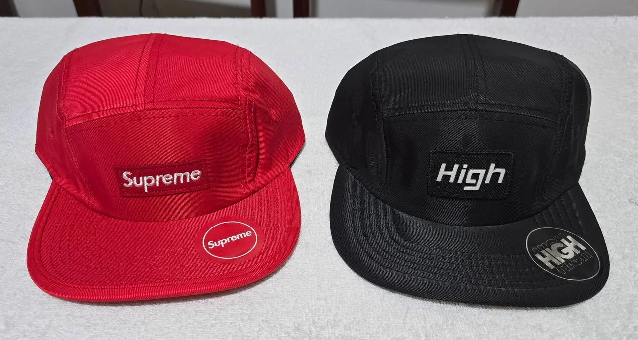 Bonés Five Panel da Supreme e High  - Foto 2