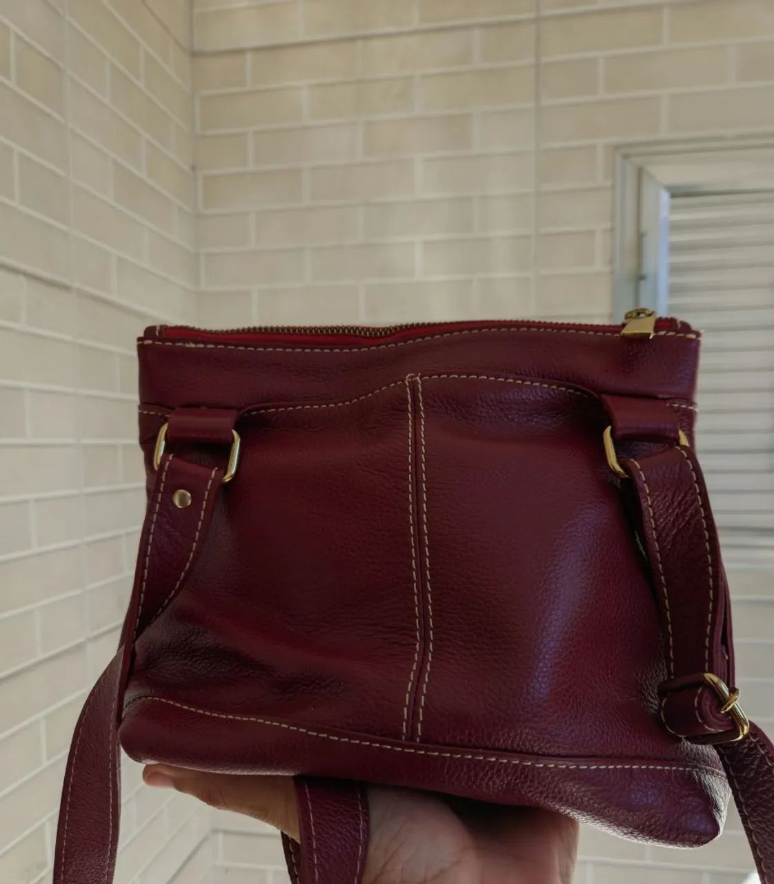 Bolsa de Couro Vinho - Amarelle - Foto 2