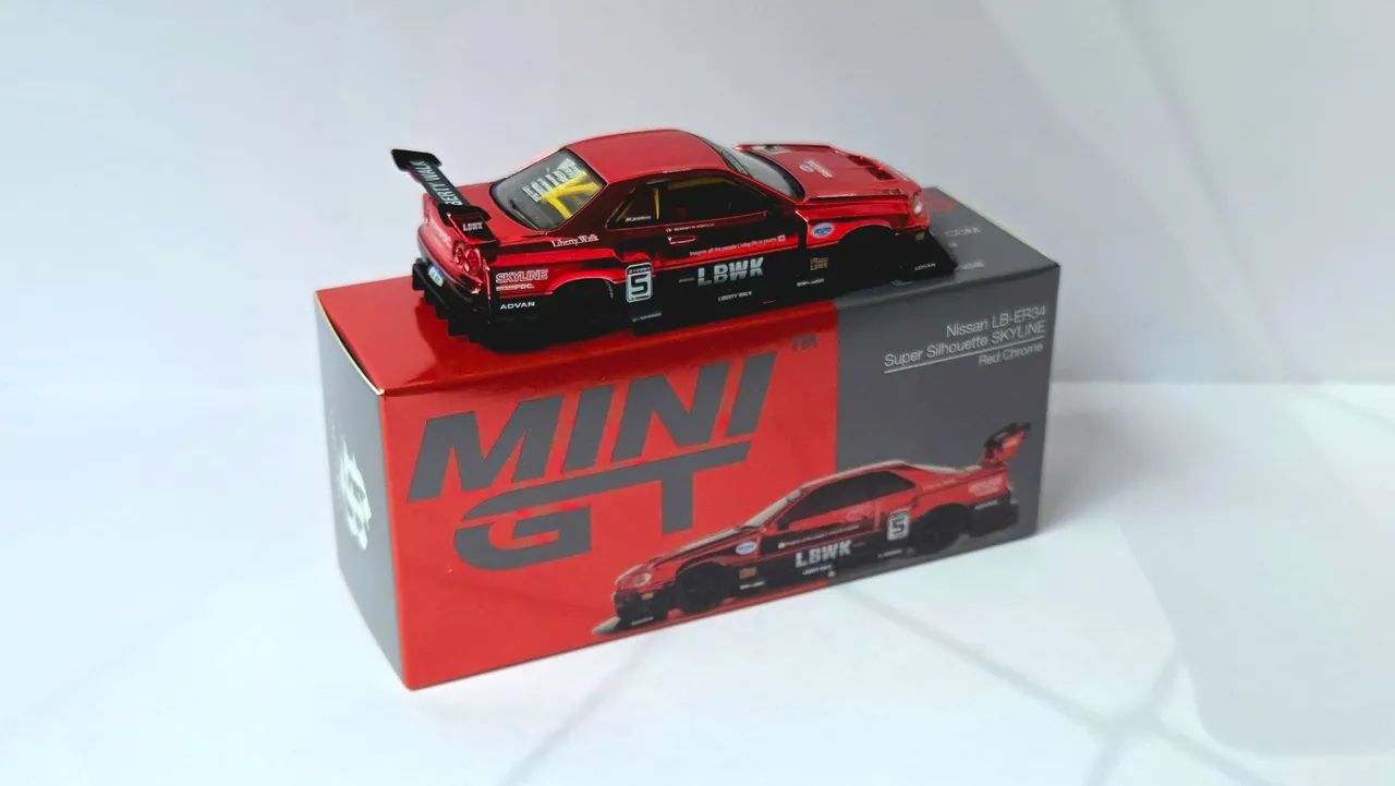 ミニカー MINI GT NISSAN LB-R34 BRAZIL CONVENTION MINI GT NISSAN SKYLINE LB-ER34 AND SKYLINE GTR R34 BRAZIL EVENT