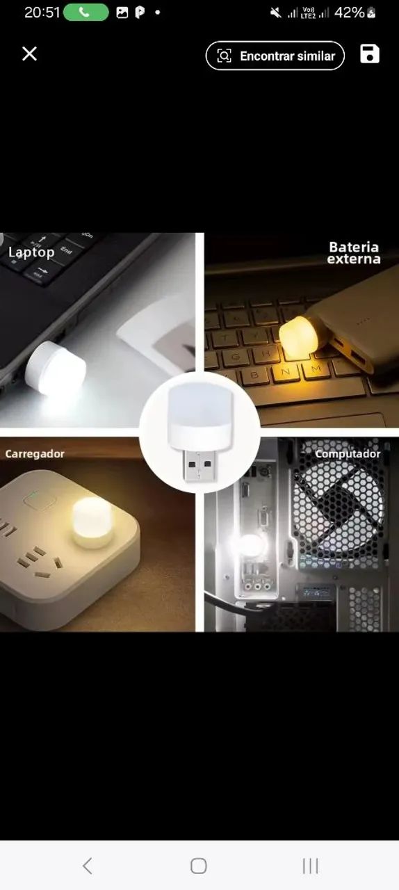 Mini luminária USB noturna  - Foto 3