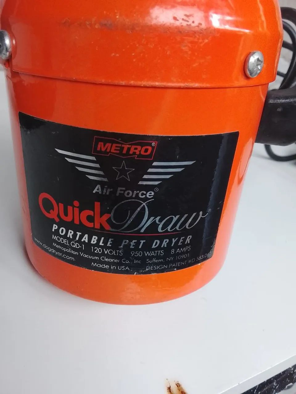 Secador portátil para animais de estimação Metrovac Air Force Quick Draw