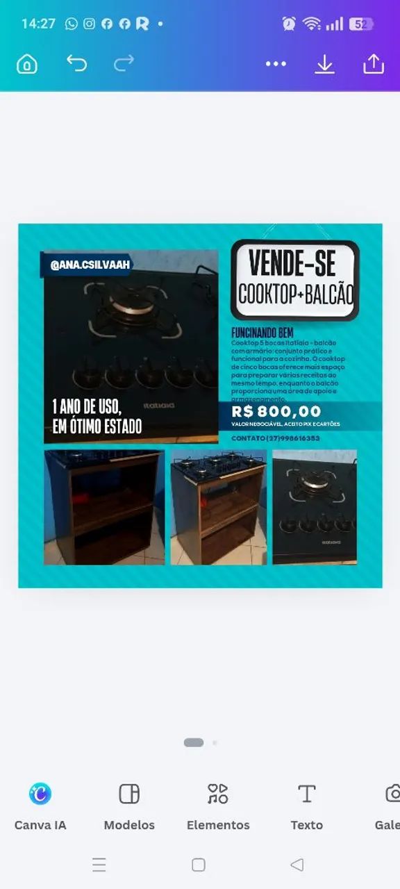 Cooktop + Balcão 