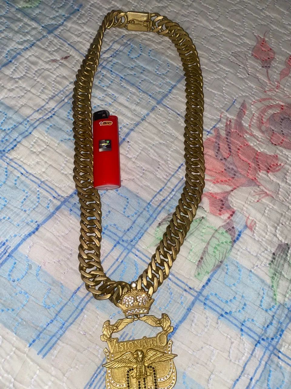 Corrente +pingente visionário 100% moeda antiga  - Foto 3