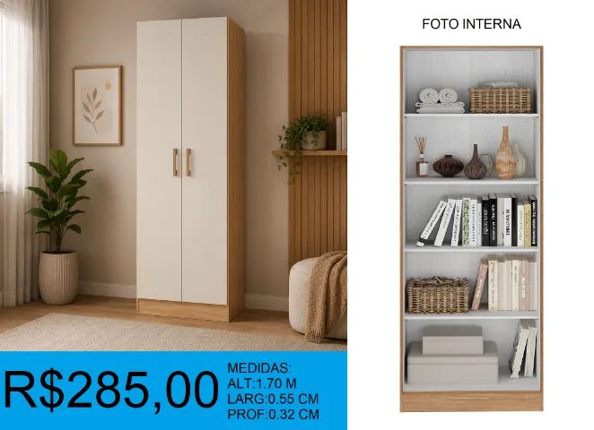 Armário multi uso duas portas - entrega gratis