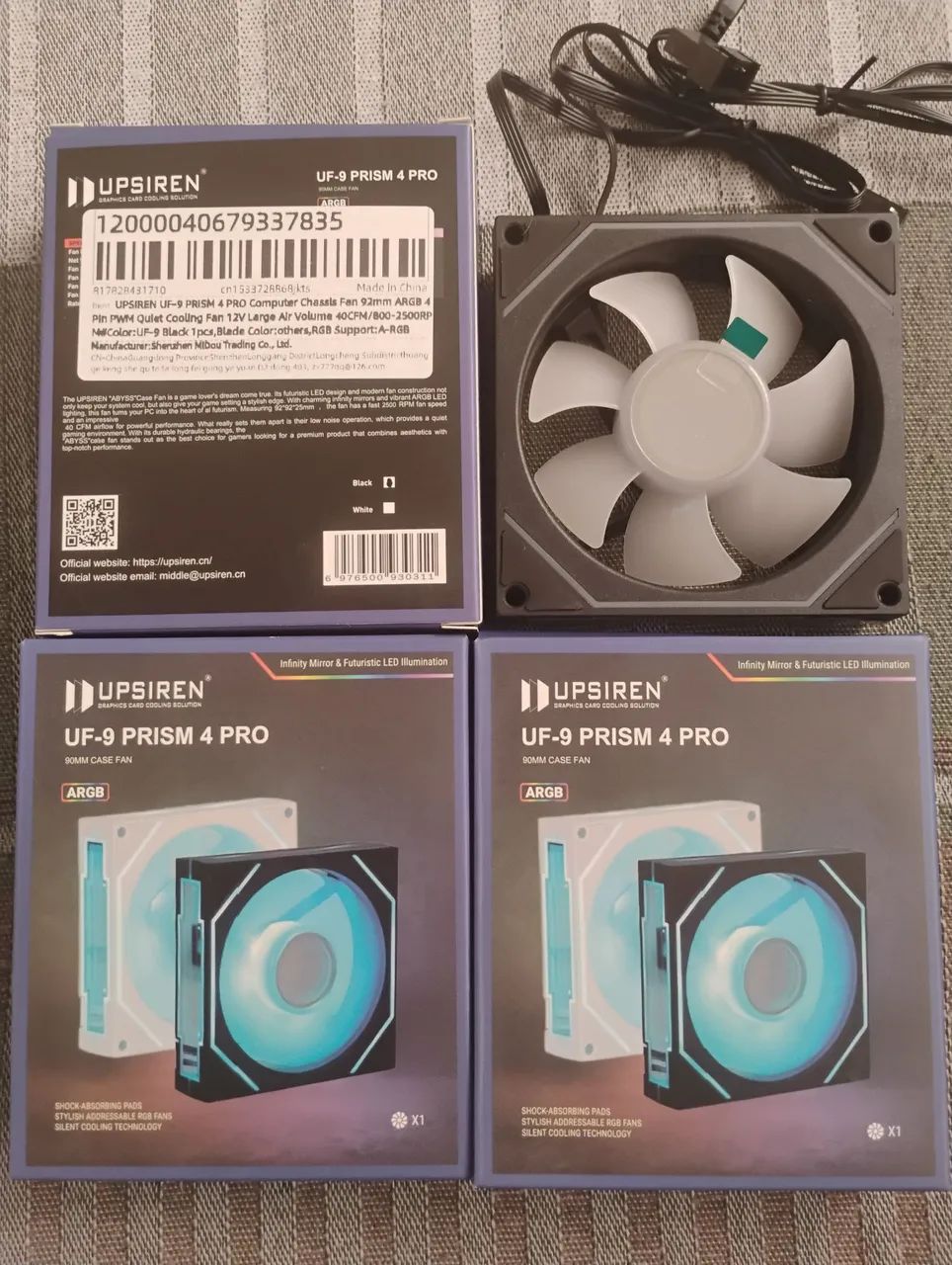 Kit 3 Ventoinhas UPSIREN UF-9 PRISM 4 PRO ARGB PWM 92mm - 800 a 2500 RPM - Foto 3