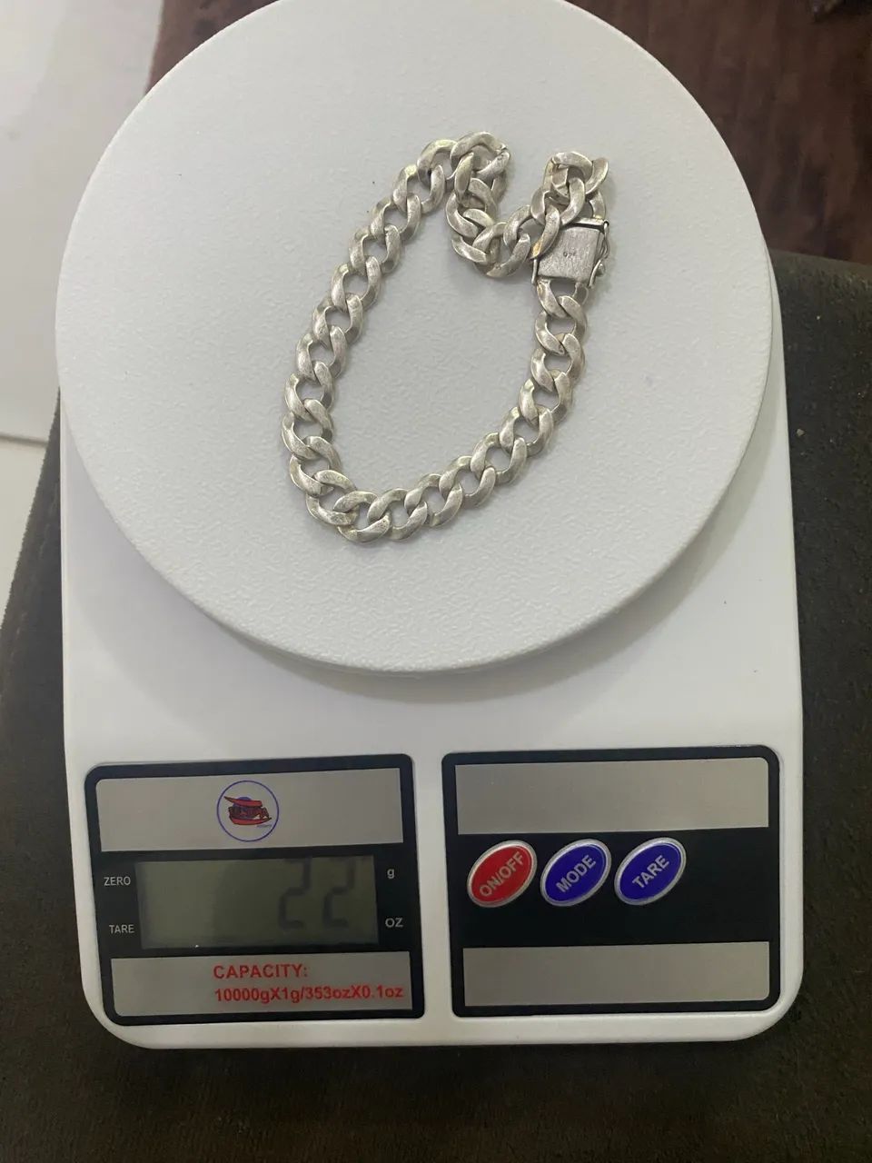 Pulseira de prata 10mm, 22gramas