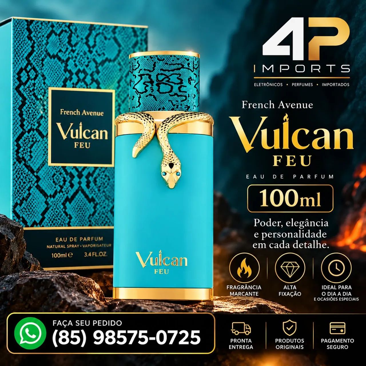 Vulcan Feu 100ml original Lacrado 