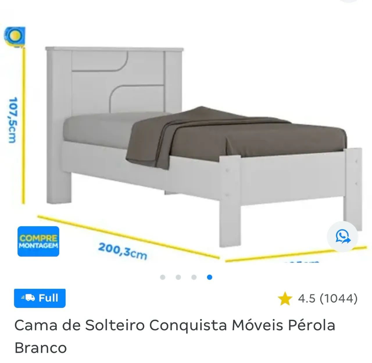 Cama de solteiro semi-nova  - Foto 2