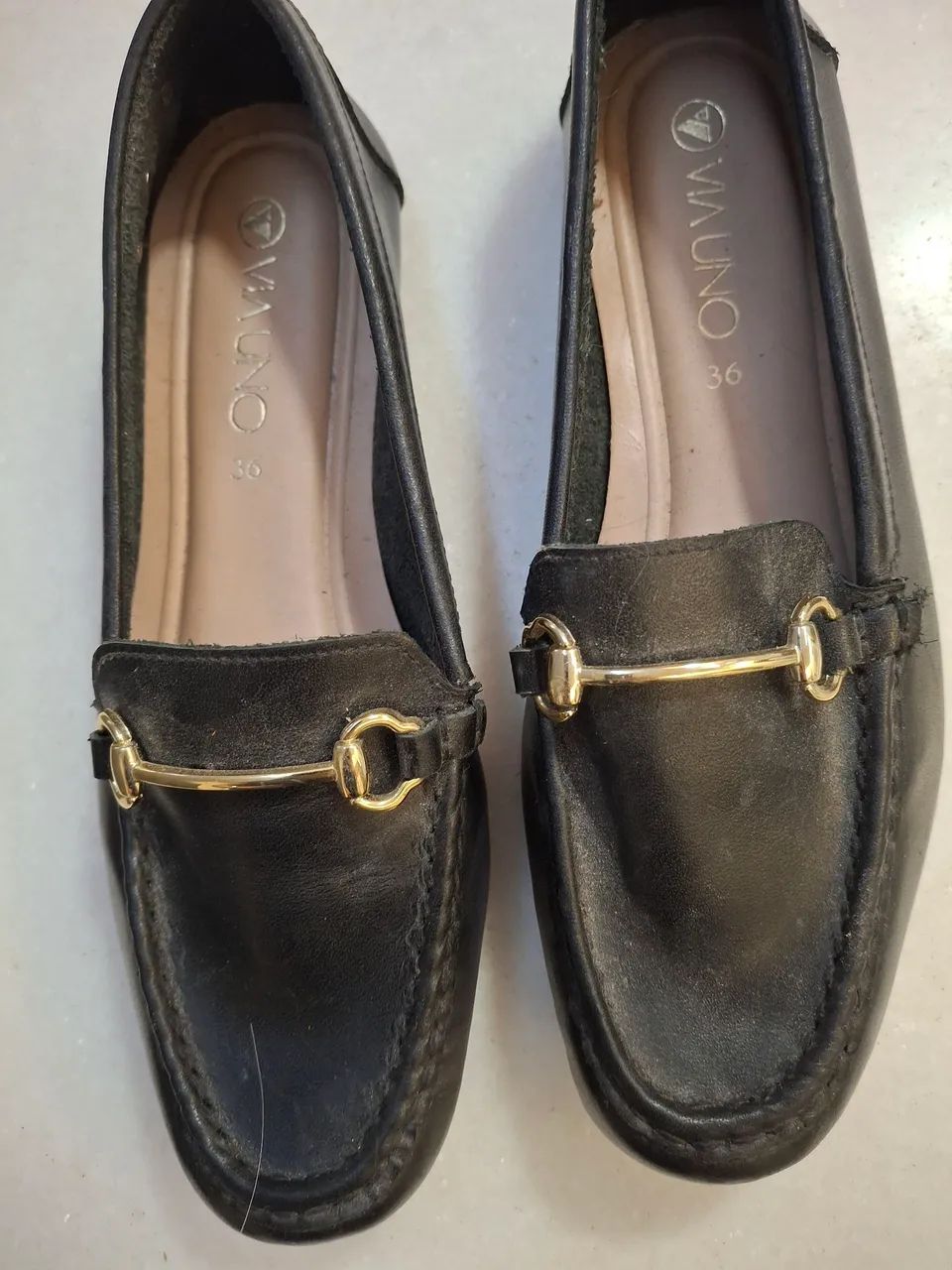 Mocassim Preto Couro legítimo 35 Via Uno - Foto 2