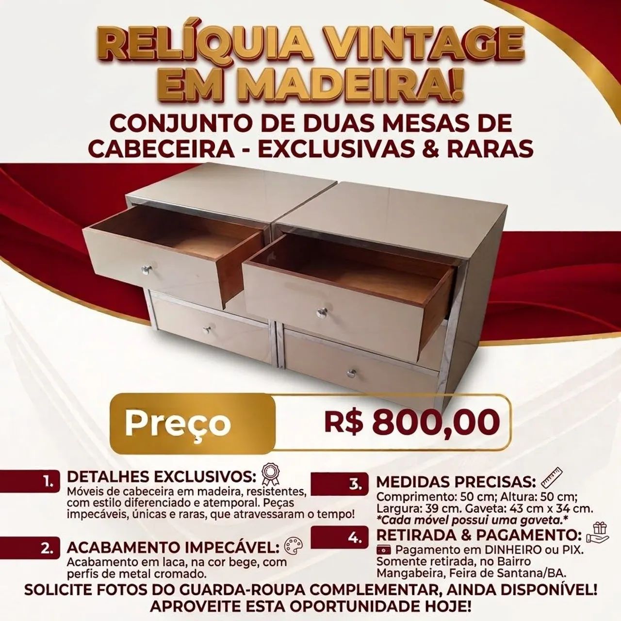 Móveis de Cabeceira Vintage