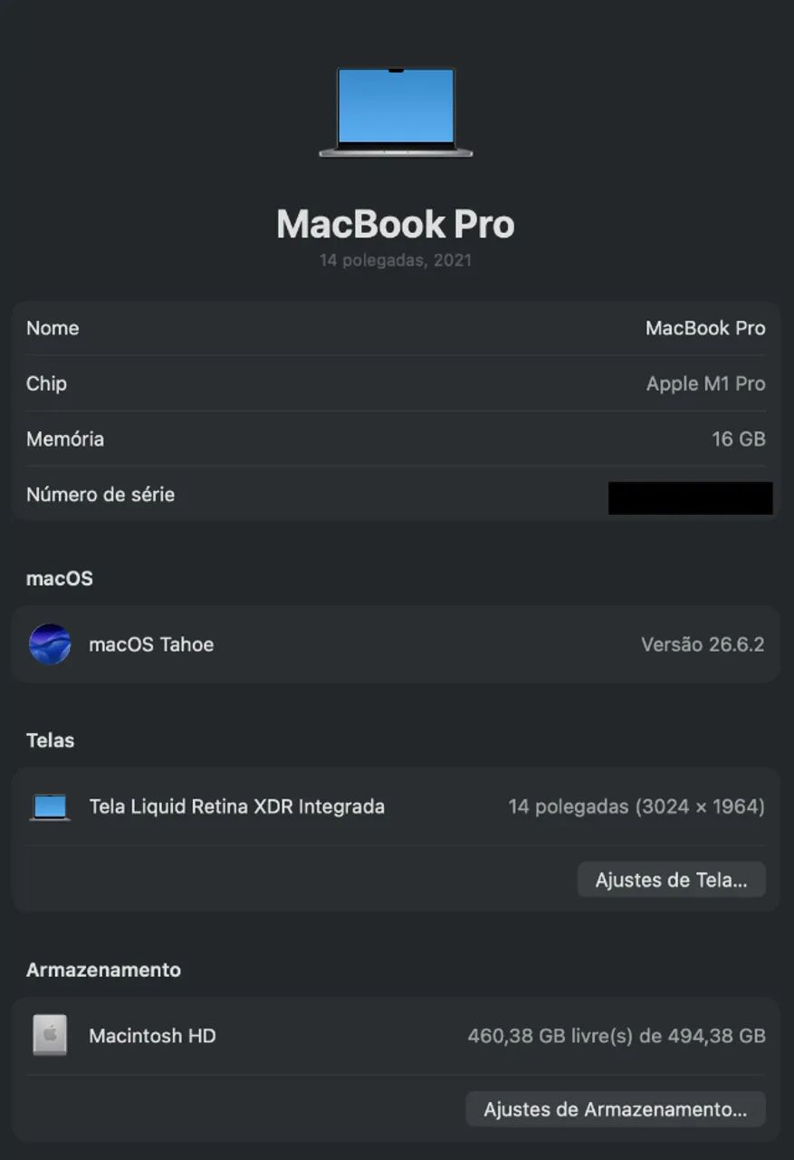 MacBook Pro 14" M1 Pro 16GB RAM / 512GB SSD - Estado impecável - Foto 3
