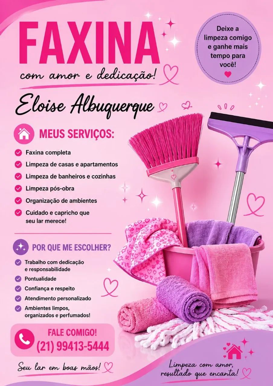 Ofereço meus serviços como Diarista 