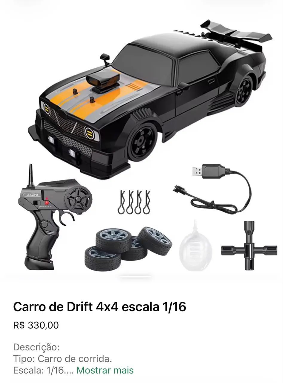 Carro 4x4 com controle remoto Drift  - Foto 2