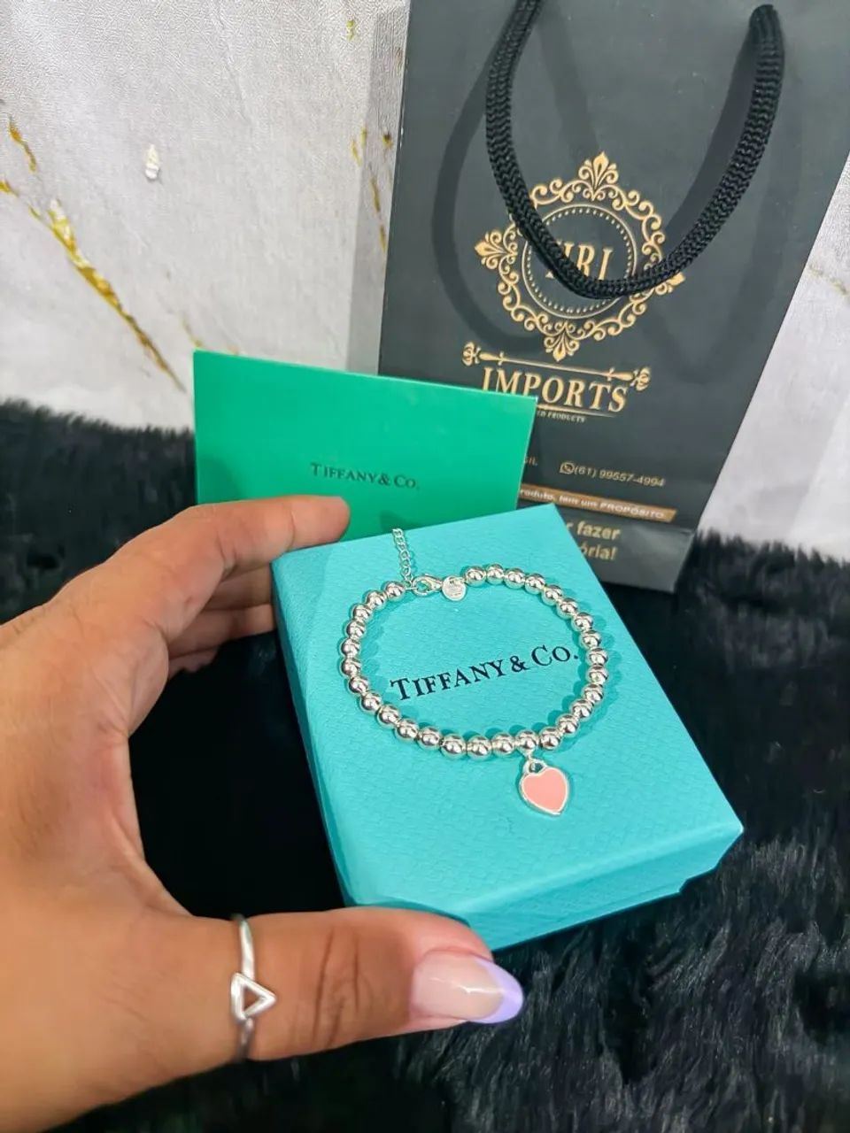 Conjunto tiffany coração rosa - Foto 2