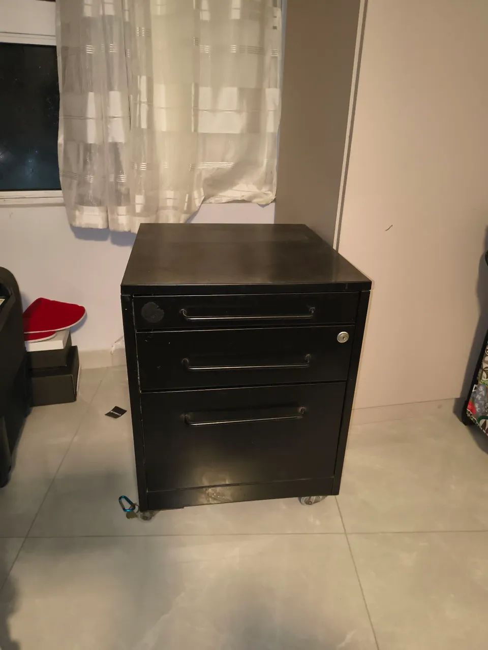 Mesa de escritório tok stok e gaveteiro 3 gavetas metal - Foto 2