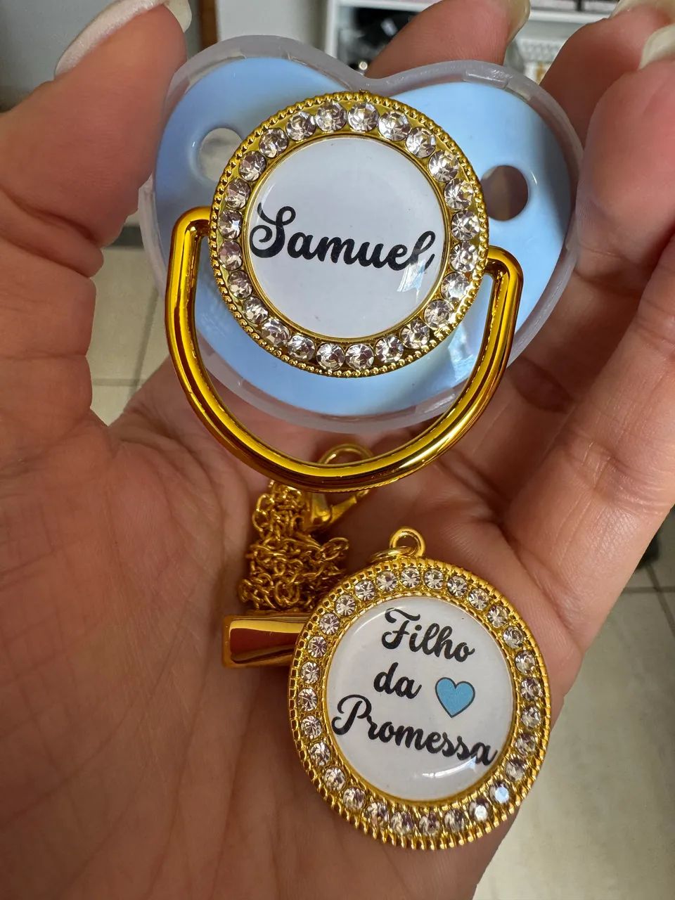 Kit chupeta e prendedor com nome - Foto 3