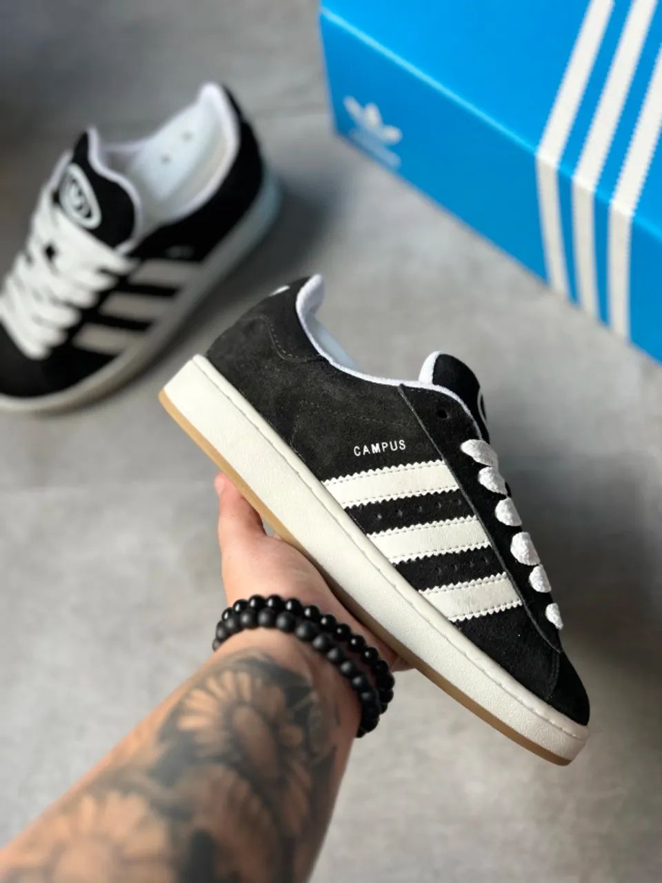 Tênis Adidas Campus Camurça Premium Unissex Cor: Preto - Disponível 34 AO 43