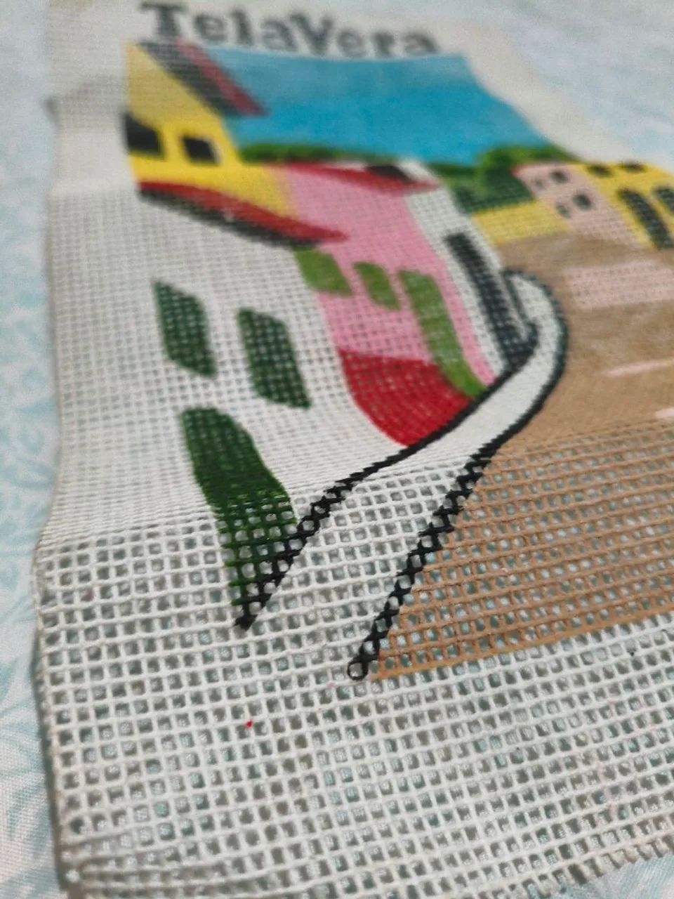 Tela para bordar cidade 15cm x 18,5cm - Foto 2
