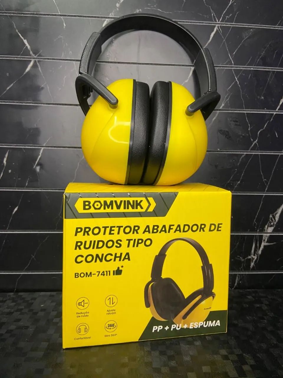 PROTETOR ABAFADOR DE RUÍDOS TIPO CONCHA BOMVINK BOM-7411 - Foto 3