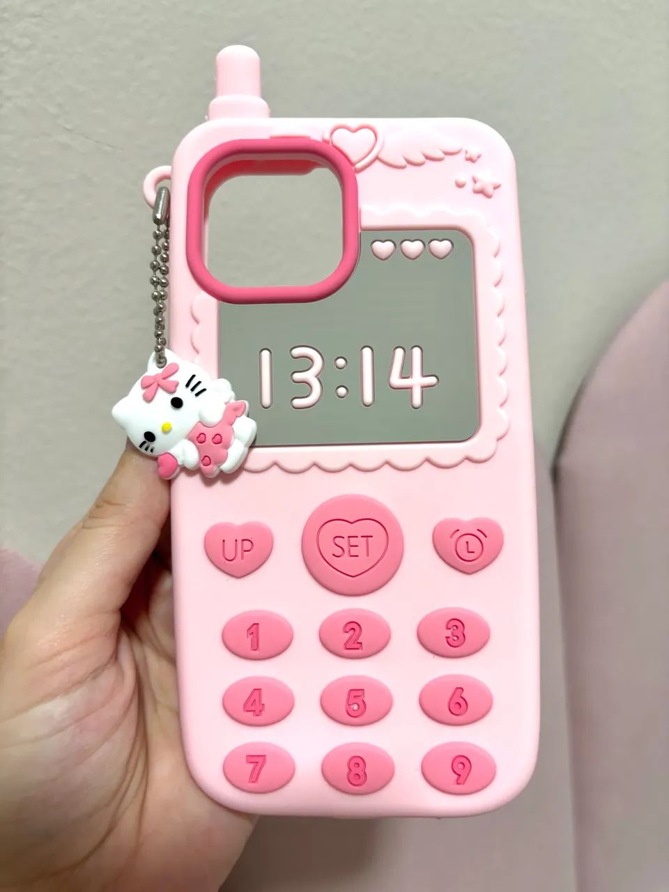 Capa Capinha de celular Iphone 15 Fofa Kawaii Rosa Hello Kitty - Foto 2