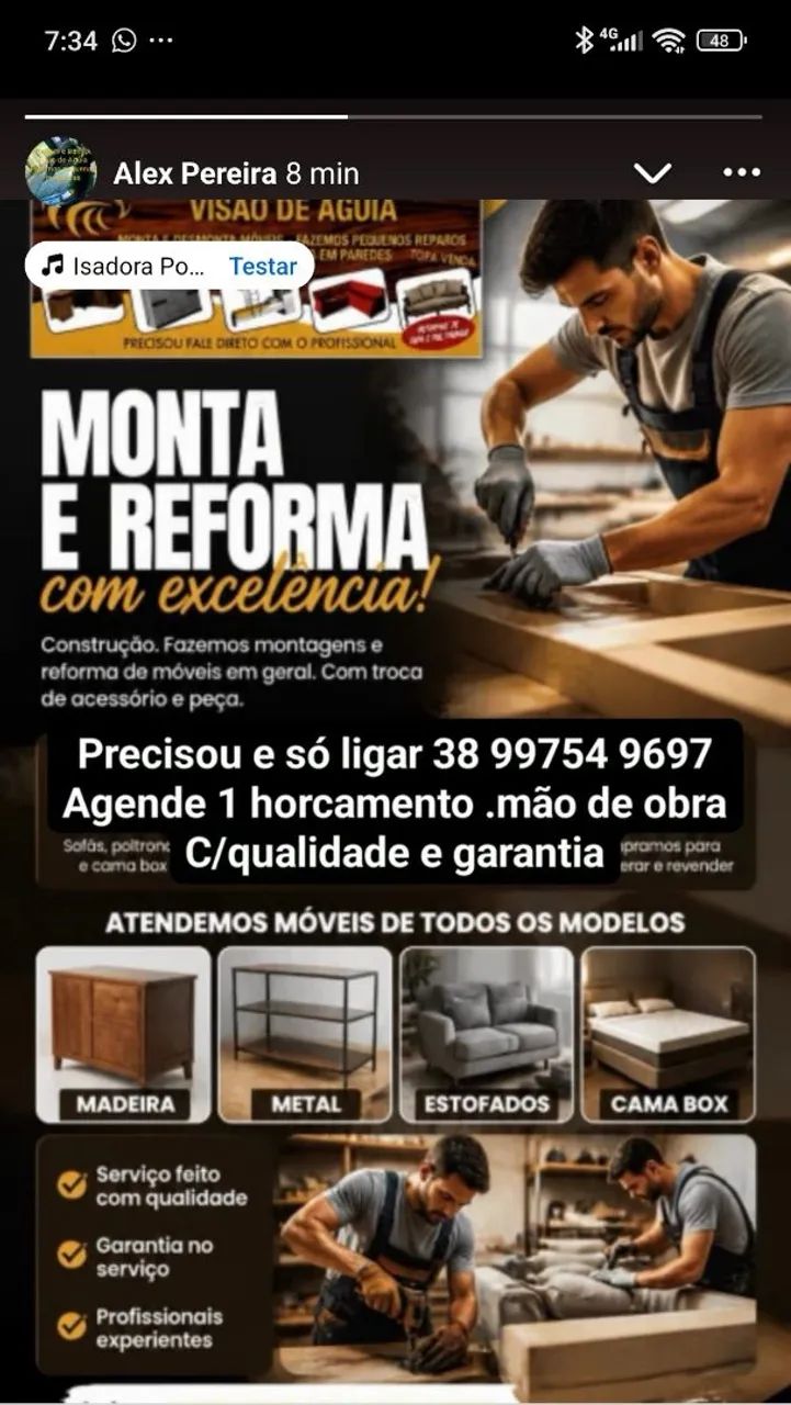 Montagem e reforma de moveis