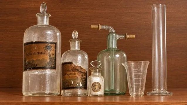 vidros de laboratório antiguidade