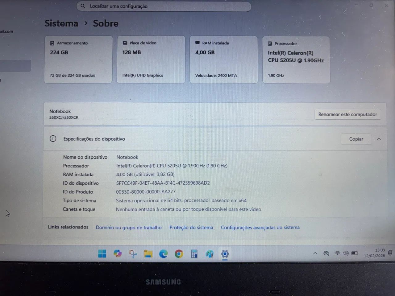 Notebook Samsung 240gb de ssd - Foto 2