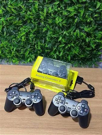 Conjunto 2 controles joystick com fio para ps2