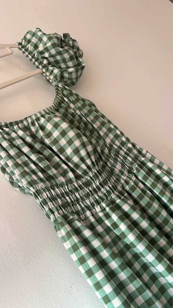 Vestido verde xadrez TAM M  - Foto 5