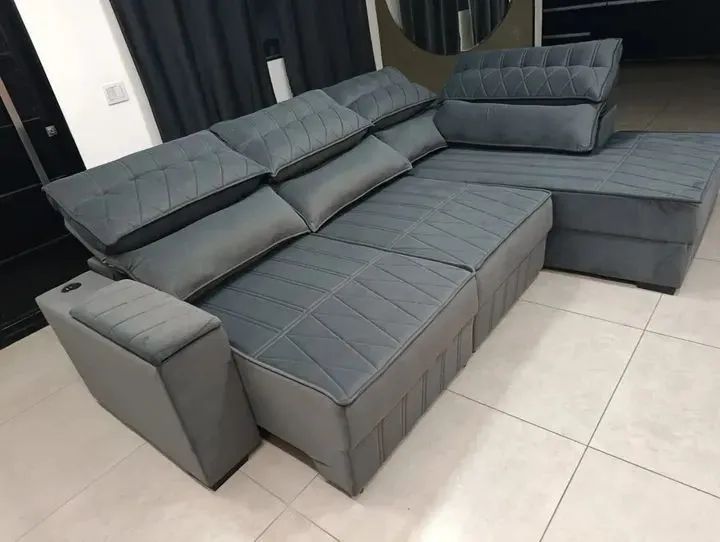 Sofá de canto retrátil e reclinável 