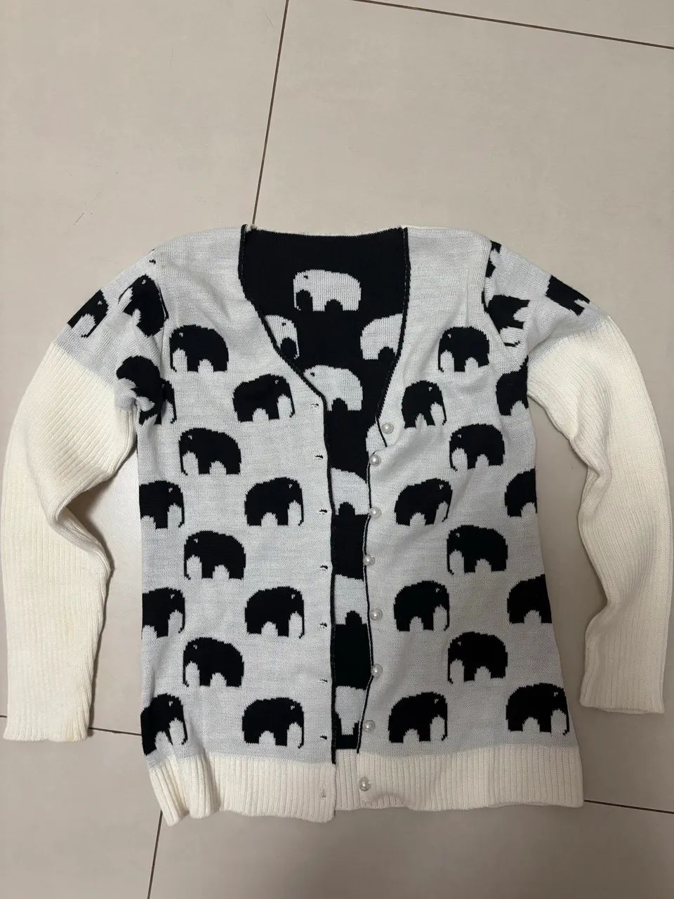 Casaco tricot estampado tamanho P