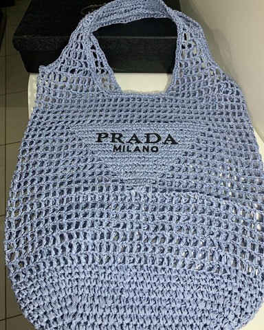 Bolsa Prada crochê em rafia azul celeste - Bolsas, malas e mochilas -  Jatiúca, Maceió 1086879438 | OLX