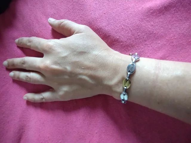 Pulseira de aço, prateado e dourado! pouco uso, não escurece - Foto 5