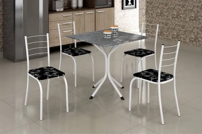 Mesa 4 cadeiras Granito 70x70 branca - ENTREGA HOJE !!!