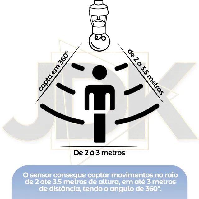 Bocal E27 Sensor De Presença Movimento 360º Com Fotocélula Para Lâmpada - Foto 5