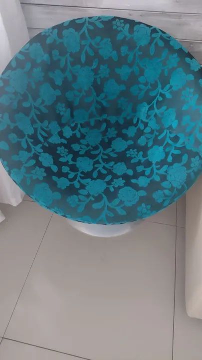 Poltrona Decorativa Floral Azul - Foto 3